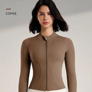 Women's Fitted Long Sleeve Yoga Jacket for Active Training