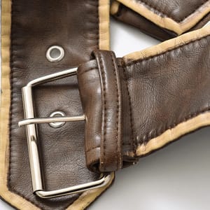 Loose Fit Retro Faux Leather Jacket with Zipper and Belt