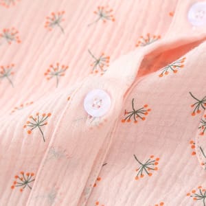 Cotton Crepe Short Sleeve Loungewear Set with Shirt Collar Cotton Crepe Short Sleeve Loungewear Set with Shirt Collar