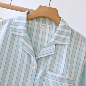 Striped Cotton Two-Piece Loungewear Set with Long Sleeves Striped Cotton Two-Piece Loungewear Set with Long Sleeves