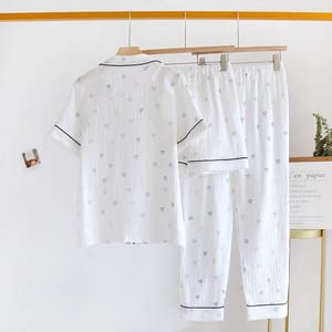 Light Cotton Three-Piece Loungewear Set for Home Comfort