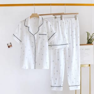 Light Cotton Three-Piece Loungewear Set for Home Comfort