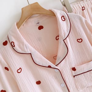 Cotton Crepe Three-Piece Loungewear Set for Home Relaxation Cotton Crepe Three-Piece Loungewear Set for Home Relaxation