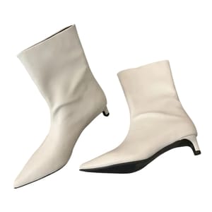 Women's Winter Ankle Boots – Pointed Toe Slip-On Style with Low Thin Heels