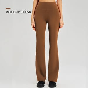 High Waist Flared Yoga Pants with Quick Dry Fabric