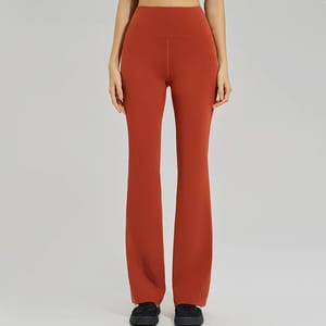 High Waist Flared Yoga Pants with Quick Dry Fabric