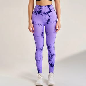 High Waisted Seamless Tie-Dye Leggings for Fitness and Yoga