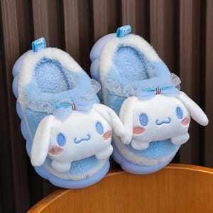 Warm Cartoon Mule Slippers for Kids and Teens Winter Indoor