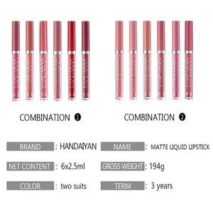 Set of 6 Matte Liquid Lipsticks in Gift Box Set of 6 Matte Liquid Lipsticks in Gift Box