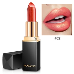 Pearl Moisturizing Lipstick with Black Tube and Gold Shine