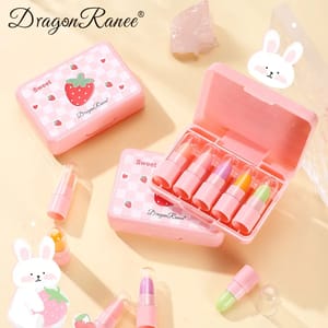5-Piece Mini Temperature-Change Lipstick Set with Fruit Scent Dragon Ranee - Women's Lips 3