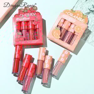 4-Piece Mini Velvet Matte Lip Gloss Set with Scent Dragon Ranee - Women's Lips 2