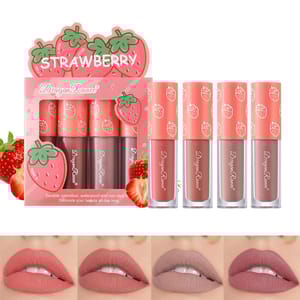 4-Piece Mini Velvet Matte Lip Gloss Set with Scent Dragon Ranee - Women's Lips 5