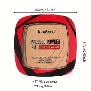 24H Matte Pressed Powder Foundation with Puff Applicator Rosawee - Women's Face 4