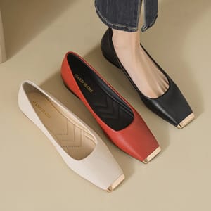 Square Toe Leather Ballerinas Flats for Office and Daily Wear Aiyuqi - Women's Ballerinas 1