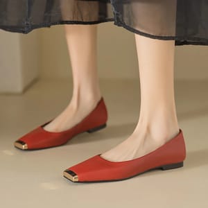 Square Toe Leather Ballerinas Flats for Office and Daily Wear Aiyuqi - Women's Ballerinas 3