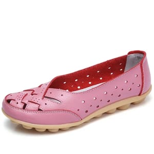 Casual Hollow Flat Loafers with Hook and Loop Closure