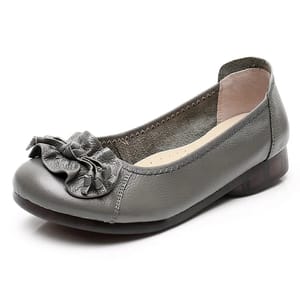 Slip-On Genuine Leather Flats with Thick Sole for Casual Wear