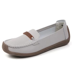 Genuine Leather Slip-On Moccasin Flats for Casual Outings