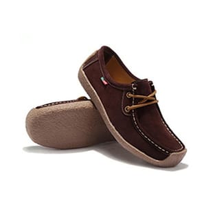 Genuine Leather Lace-Up Flats for Women with Suede Finish