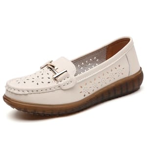 Genuine Leather Slip-On Loafers with Soft Flexible Comfort Sole
