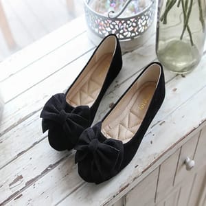 Chic Microfiber Moccasin Flats with Bow and Soft Insole