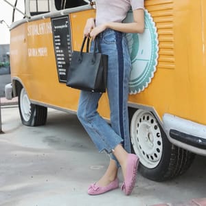 Chic Microfiber Moccasin Flats with Bow and Soft Insole