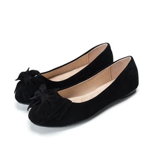 Chic Microfiber Moccasin Flats with Bow and Soft Insole
