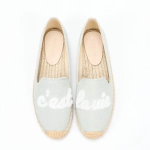 Casual Espadrille Flats with Hemp Sole and Denim Upper