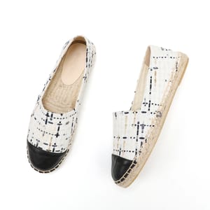Breathable Slip-On Espadrilles with Gingham Pattern for Women