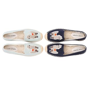 Embroidered Hemp Platform Espadrilles with Rubber Outsole
