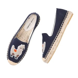 Embroidered Hemp Platform Espadrilles with Rubber Outsole