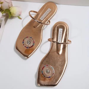 Elegant Glitter Flat Sandals with Square Open Toe Design Rimocy - Women's Flat Sandals 4