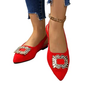 Elegant Flat Sandals with Crystal Buckle for Daily Wear
