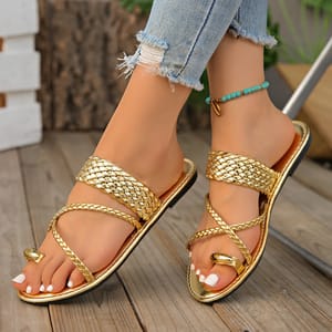 Roman Style Cross Strap Flat Sandals with Ring Toe Roman Style Cross Strap Flat Sandals with Ring Toe