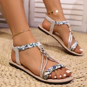 Braided Strap Flat Sandals for Casual Summer Beach Days Braided Strap Flat Sandals for Casual Summer Beach Days