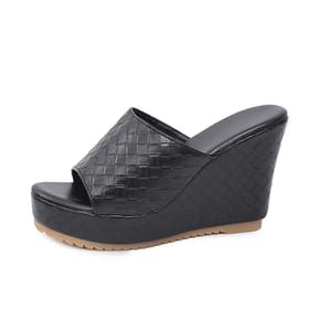 Chunky Platform Wedge Sandals with Peep Toe Design