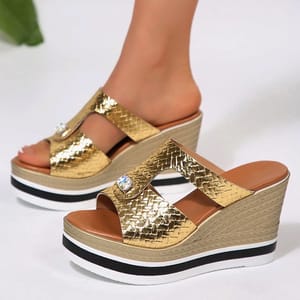 Elegant Chunky Platform Wedge Sandals with Open Peep Toe