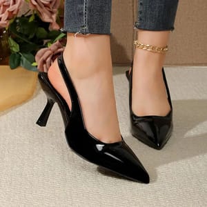 Classic Pointed Toe Slingback Pumps with High Spike Heels