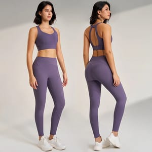 Women’s Sports Fitness Set Quick-Dry Bra and High-Waisted Pants