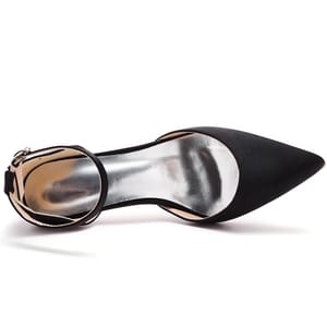 Elegant Silk Pointed Toe Bridal Pumps with Ankle Strap