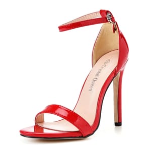 Elegant Patent Leather High Heel Ankle Strap Party Sandals