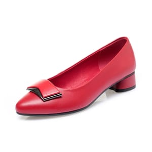 Pointed Toe Genuine Leather Pumps Women Office Career Shoes