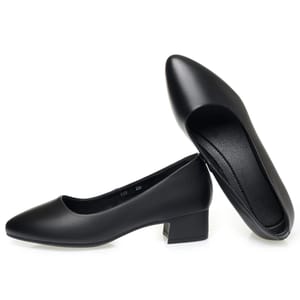 Elegant Square Heel Leather Pumps for Women Office Wear