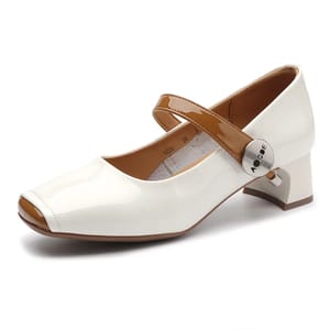 Elegant Color-Block Square Toe Mid-Heel Dress Pumps for Women