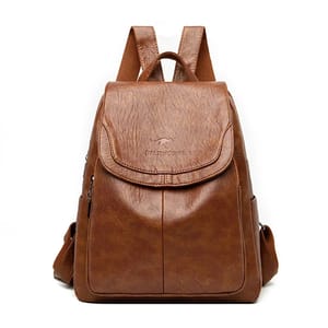 Stylish Genuine Leather Women’s Backpack with Multiple Compartments