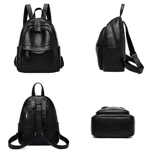 Stylish Women’s Leather Backpack with Large Capacity and Compartments
