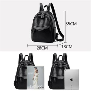 Stylish Women’s Leather Backpack with Large Capacity and Compartments