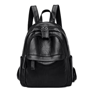 Stylish Women’s Leather Backpack with Large Capacity and Compartments