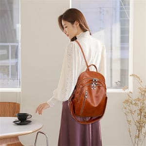 Stylish Women’s Soft PU Leather Backpack with Large Capacity